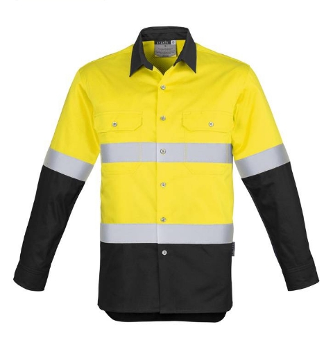 Picture of Syzmik, Mens Hi Vis Spliced Industrial Shirt - Hoop Taped